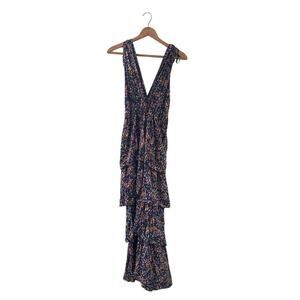 Ace Fashion NY Floral Tiered Maxi Dress Empire Waist Size Large